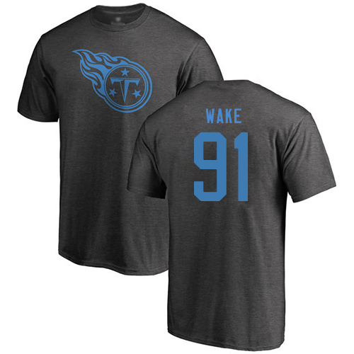 Tennessee Titans Men Ash Cameron Wake One Color NFL Football #91 T Shirt